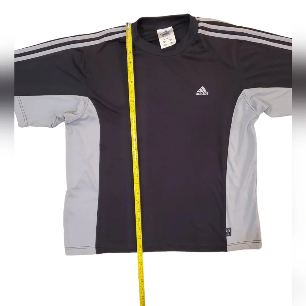 Adidas Men's Black Gray Climalite Performance Short Sleeve T-Shirt Medium‎